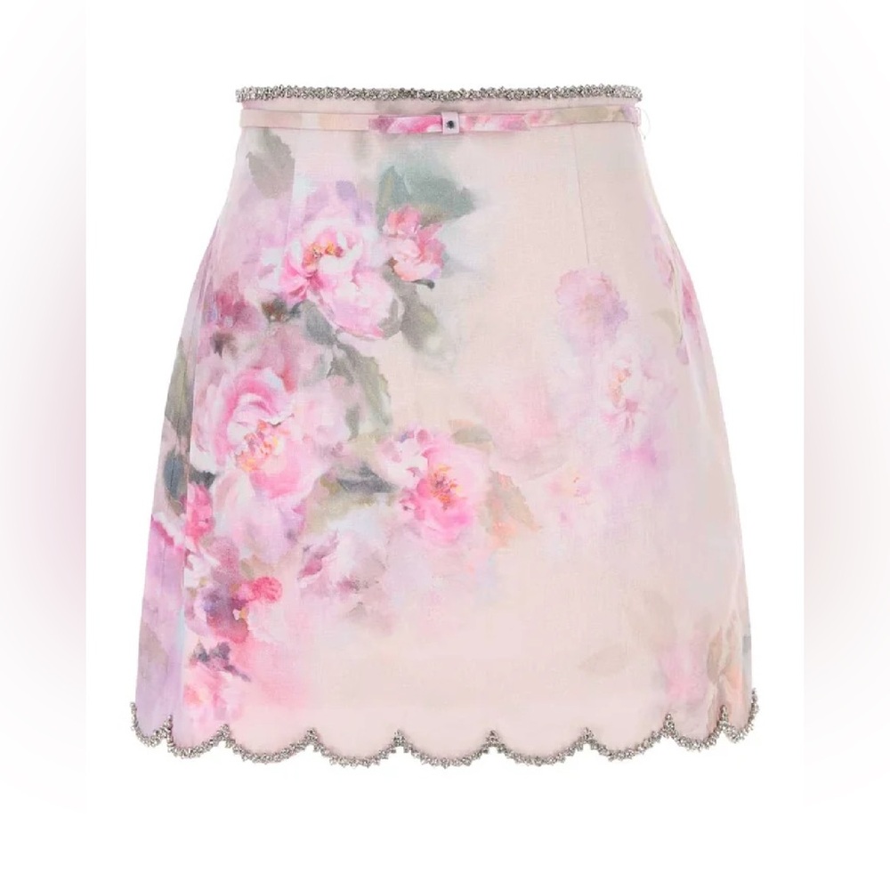 Zimmermann Crush Scalloped Mini Skirt Size 1